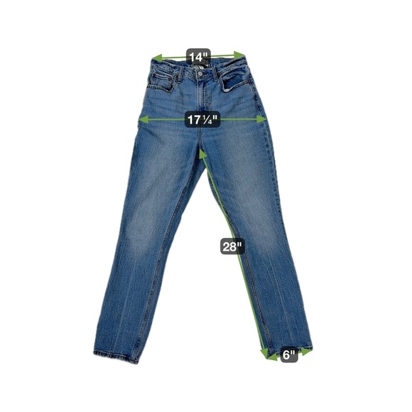 AF 90’s Slim Straight Ultra High Rise Curve Love Jeans Abercrombie & Fitch 6 - Picture 5 of 5